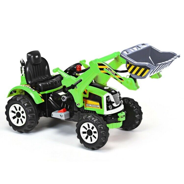 66 lbs Durable 12V Battery-Powered Kids Ride-On Dumper Truck in Green