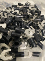 14-12 GA BLACK FORK SPADE TERMINAL VINYL INSULATED CRIMP WIRE CONNECTOR Unbranded