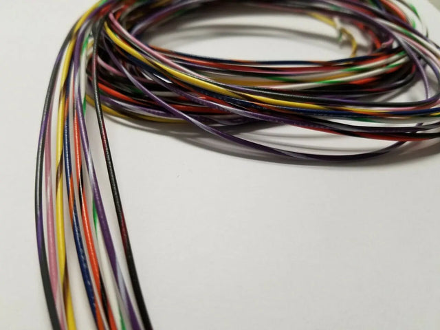 24 AWG Gauge Stranded Hook Up Wire Kit 5 ft Ea 8 Color w stripe UL1007 300 Volt ACDC