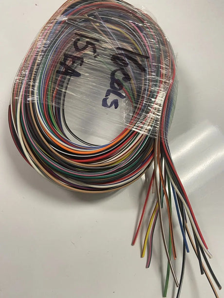 18 AWG TXL HIGH TEMP AUTOMOTIVE POWER WIRE 16 STRIPE COLORS 15 FT EA PRD ACDC