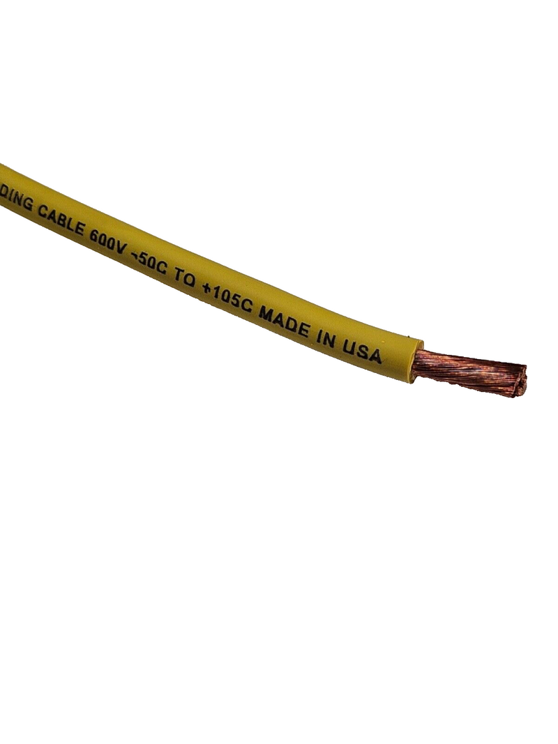 100 FT 6 gauge AWG EXCELENE 105c COPPER BATTERY WELDING CABLE YELLOW MADE IN USA
