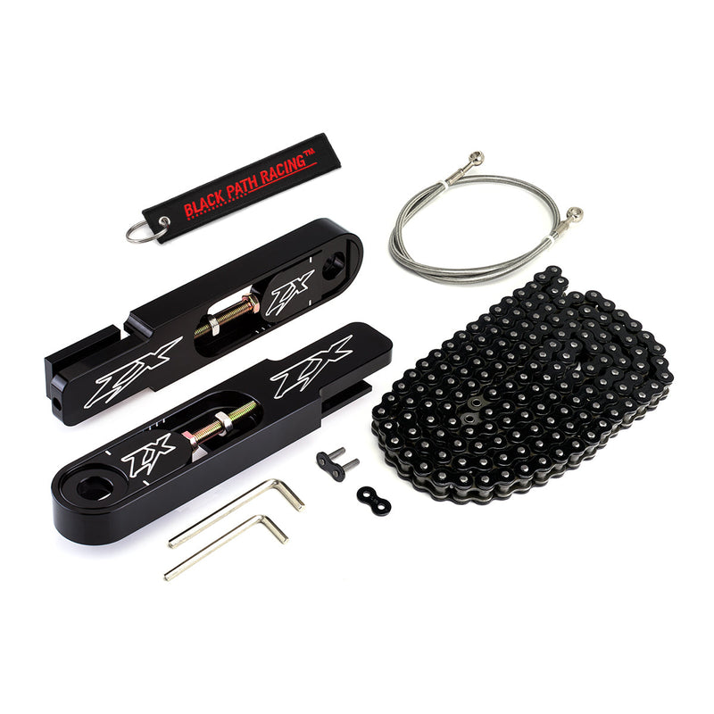 2000-2005 Kawasaki Ninja ZX-12R 5-9" Swingarm Extension with Brake Line and Chain