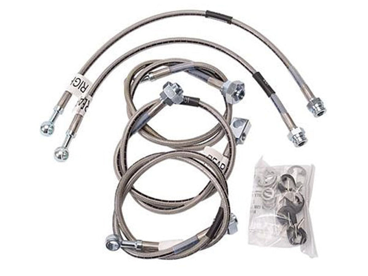 Russell 695770 Braided Stainless Steel Brake Lines, 4"-6" Lift, 2001-2007 GM 6.6L Duramax LB7 LLY LBZ Russell Performance
