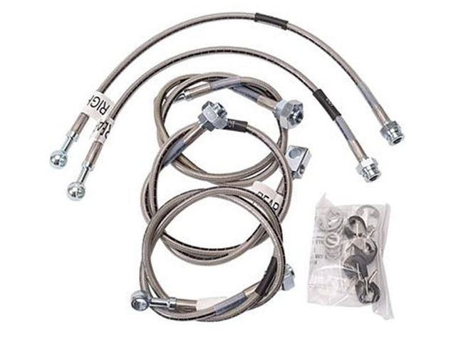 Russell 695770 Braided Stainless Steel Brake Lines, 4"-6" Lift, 2001-2007 GM 6.6L Duramax LB7 LLY LBZ Russell Performance