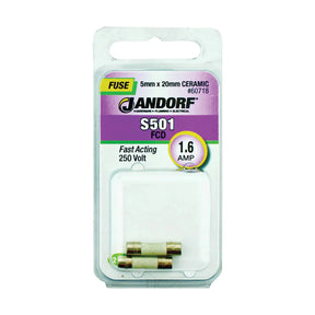 Jandorf Fast Acting 250 Volt 1.6 Amp Fuse #60718 Jandorf