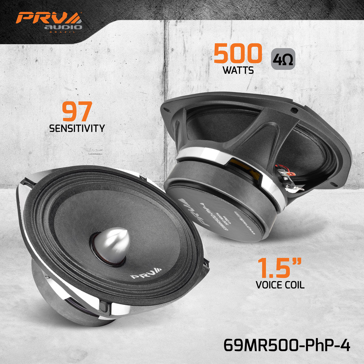 PRV 69MR500-PhP-4 Midrange PRV Audio