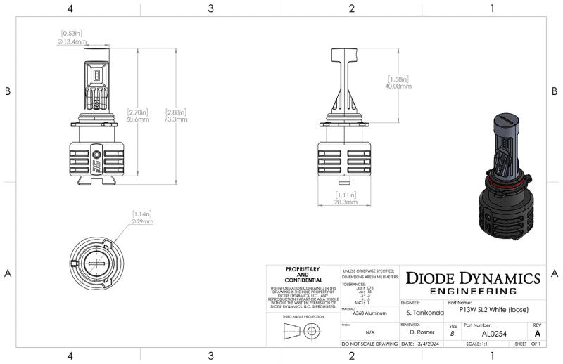 Ampoules LED blanches SL2 P13W de Diode Dynamics (paire)