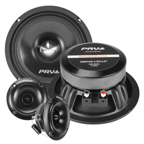 PRV Audio Bundle (2) 6MR420-4 6.5" Midrange Speakers & (2) TW500Ti-4 Pro Tweeters PRV Audio