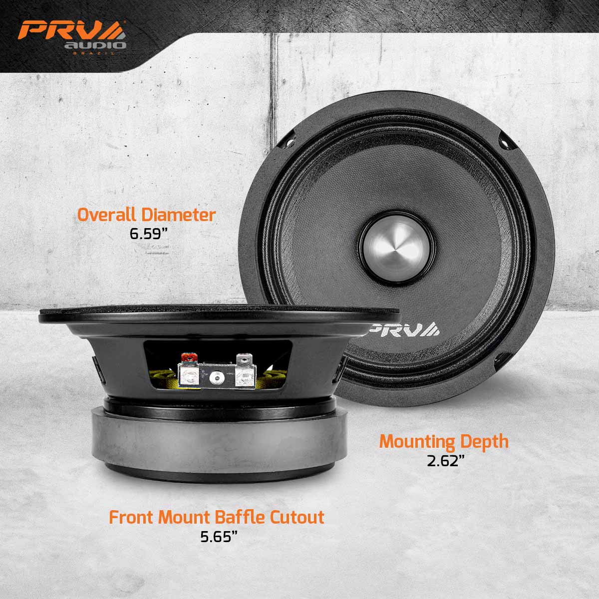 PRV Audio 6MR400-4 Bullet Midrange Speaker 6.5in 400W 4 Ohm