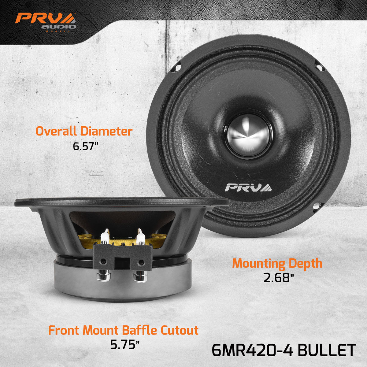 PRV Audio Bundle (2) 6MR420-4 6.5" Midrange Speakers & (2) TW500Ti-4 Pro Tweeters PRV Audio