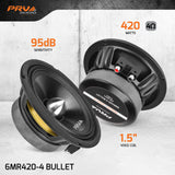 PRV Audio Bundle (2) 6MR420-4 6.5" Midrange Speakers & (2) TW500Ti-4 Pro Tweeters PRV Audio