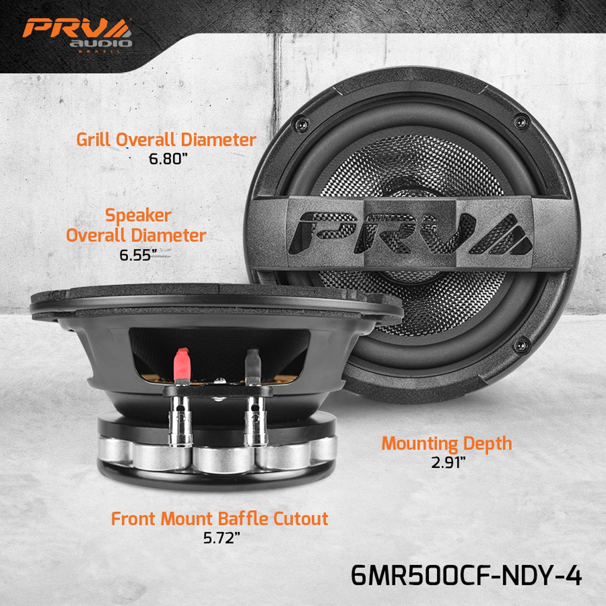PRV 6MR500CF-NDY-4 (PAIR) Midrange PRV Audio