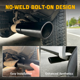 Trucktok 3" Inlet 5" Outlet 12" Overall Length Bolt On Exhaust Tailpipe Tip Black TruckTok