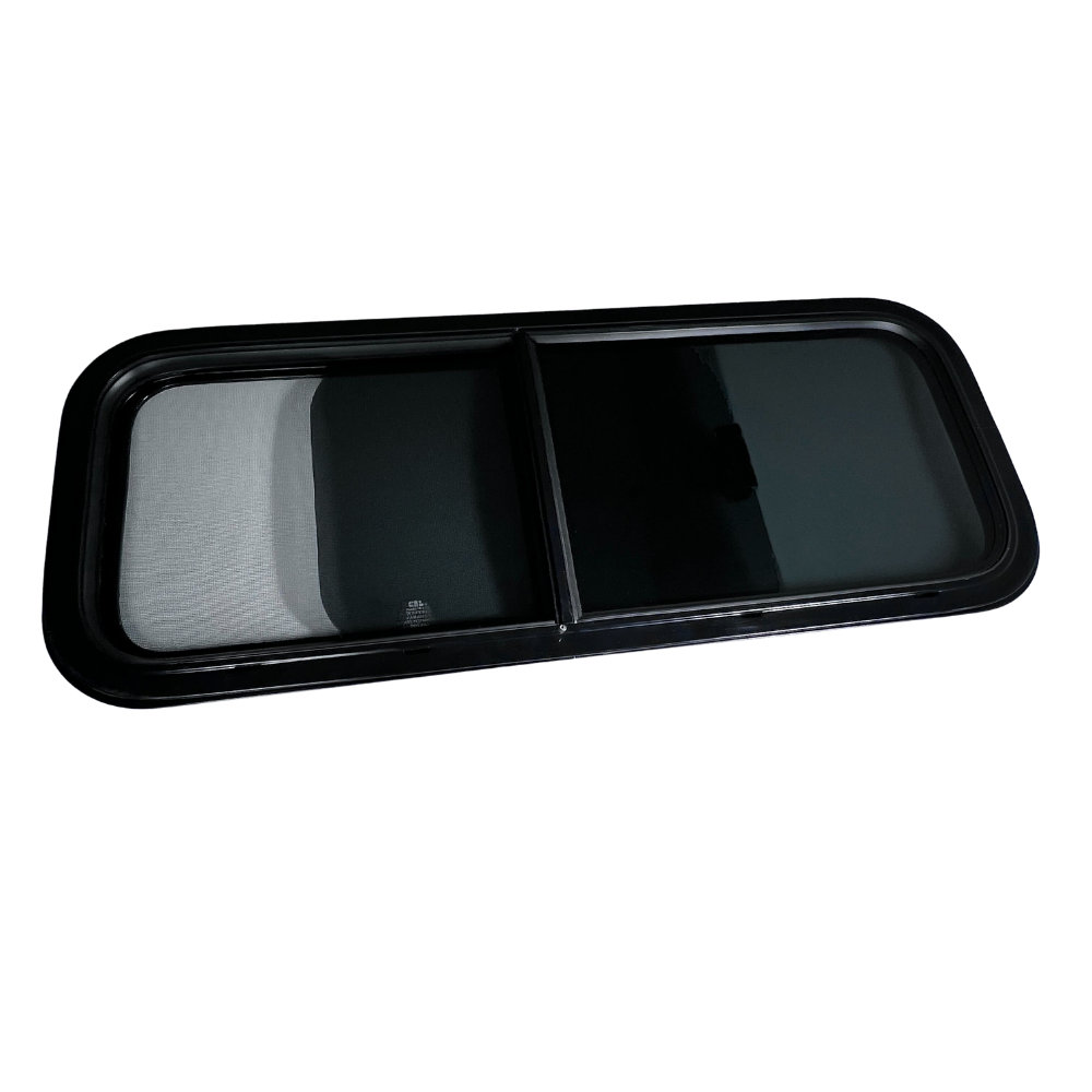 CRL Glass Slider Window w/ Clamp Ring (Passenger Side) for Sprinter Van Wideouts S&B
