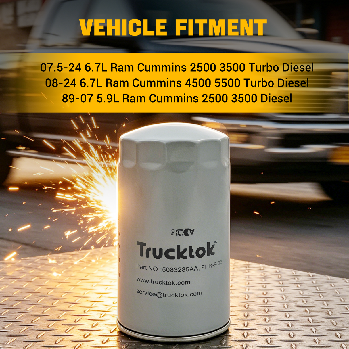 Trucktok 2007.5-2024 6.7L Dodge Ram Diesel Oil Filter Replaces 5083285AA TruckTok