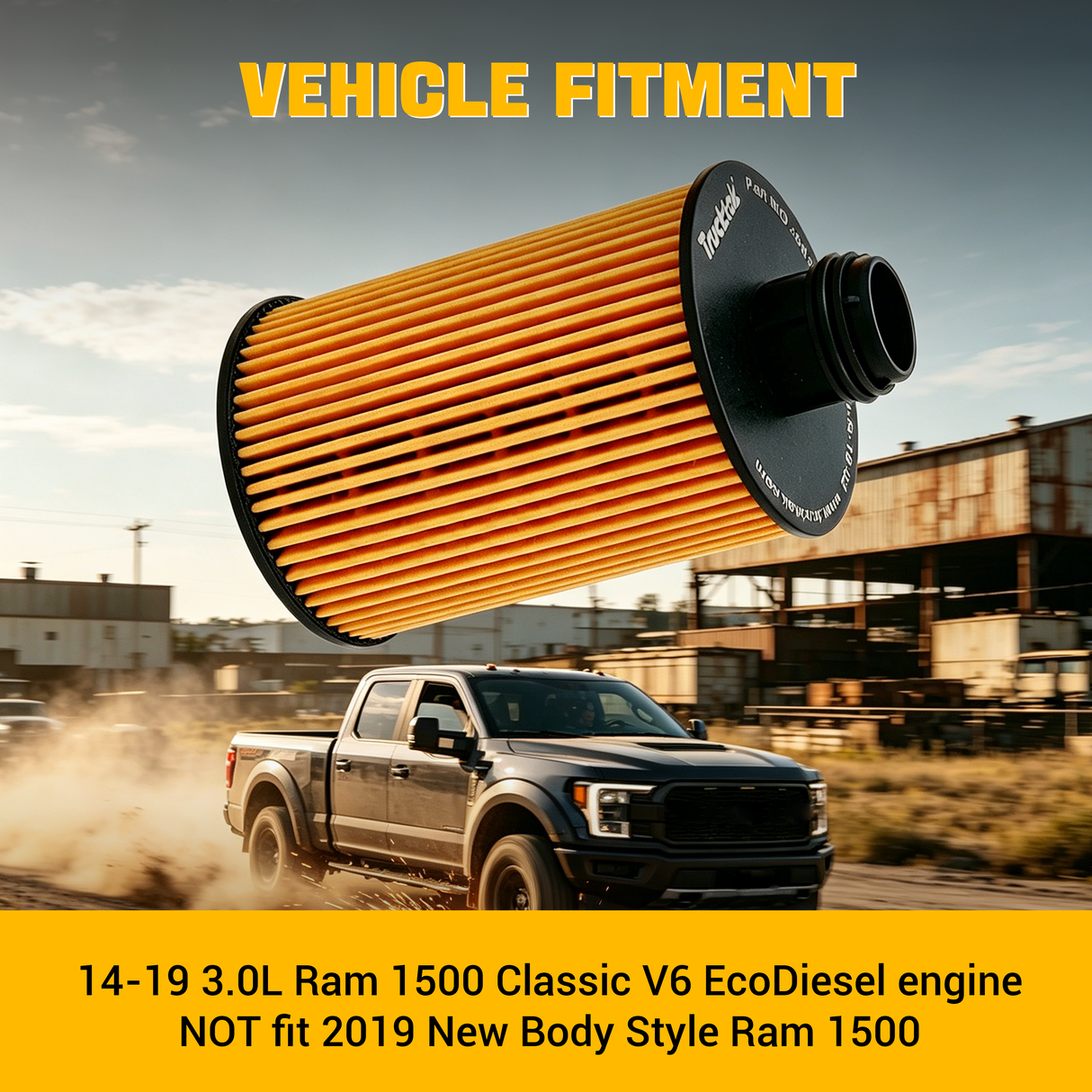Trucktok 2014-2019 3.0L Ram 1500 Ecodiesel Oil Filter Replaces 68229402AA TruckTok