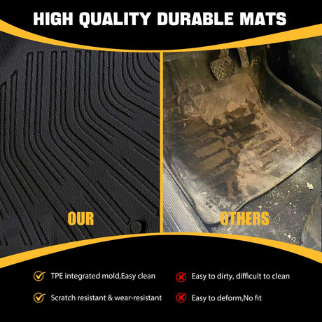 Trucktok Dodge Ram 2013-2018 1500 2500 3500 & 2019-2024 1500 Classic Crew Cab All-Weather TPE Floor Mats TruckTok