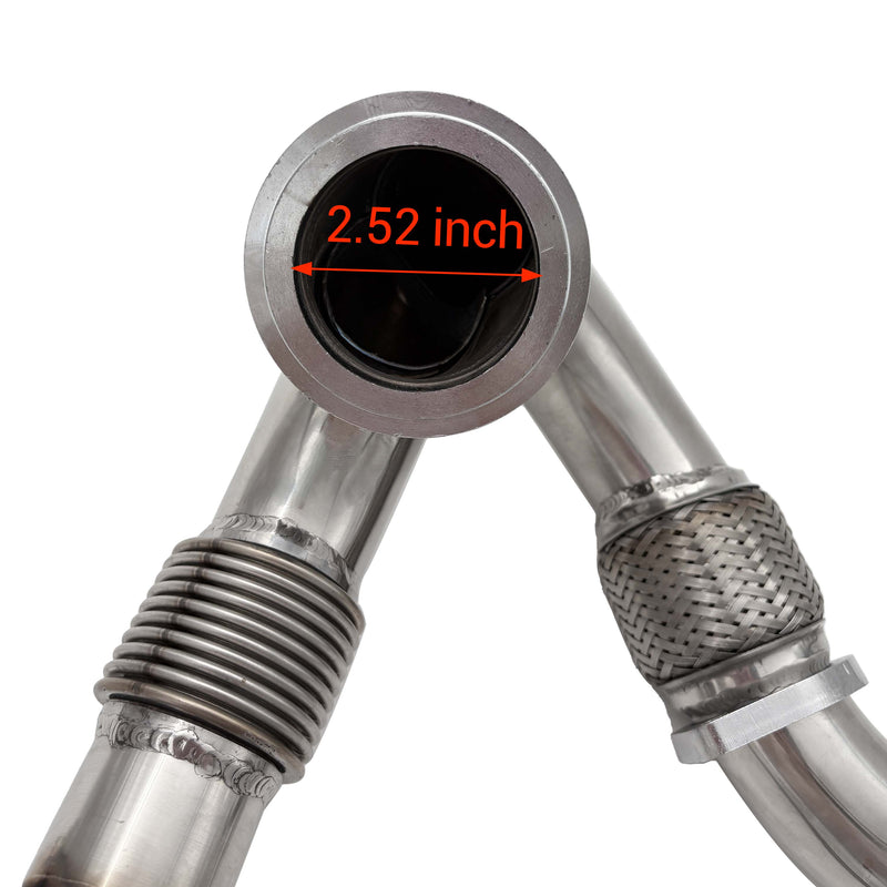 TruckTok 2003-2007 6.0L Ford F250 F350 F450 Powerstroke Diesel Heavy Duty Polished Exhaust Up-Pipe Y-Pipe