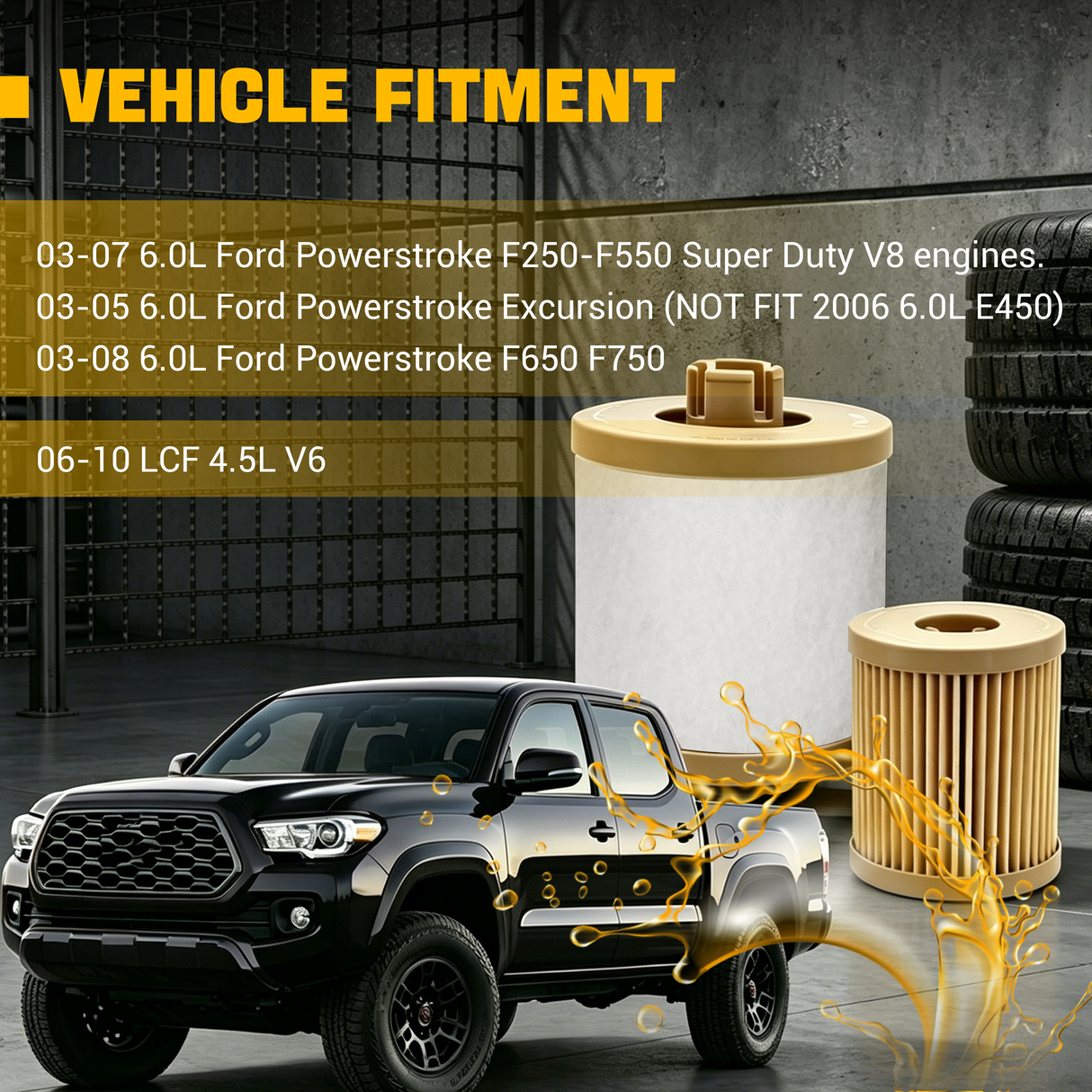 Trucktok 2003-2007 6.0L Ford Powerstroke Diesel Fuel Filter Replaces FD4616 TruckTok