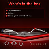 2.25" Catback Exhaust System For 1992-2000 Honda Civic 1.6L with 4" Burnt Rolled Muffler Tip Flashark