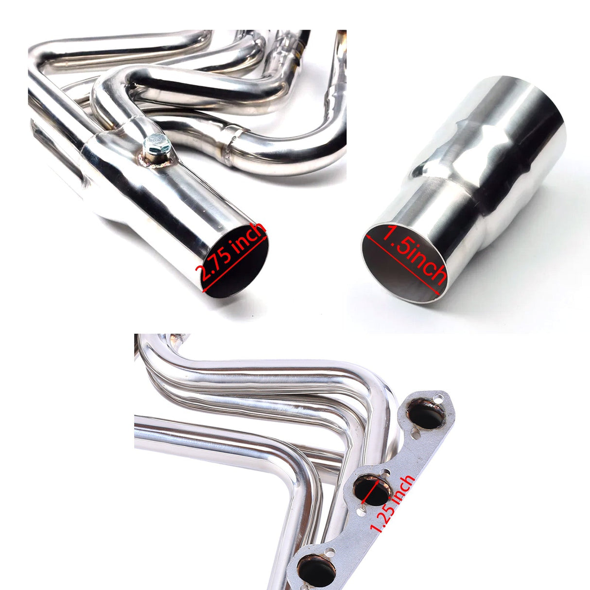 TruckTok 1987-1996 5.8L Ford V8 Long Tube Header & EGR Block Off delete Kit w/Simulator TruckTok