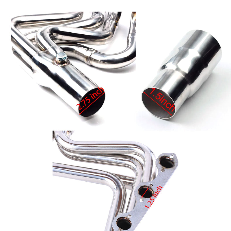TruckTok 1987-1996 5.8L Ford V8 Long Tube Header & EGR Block Off delete Kit w/Simulator