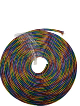 25 FT 3/8" RAINBOW WITH BLACK STRIPE PET EXPANDO SLEEVING BRAID AC/DC WIRE AND SUPPLY