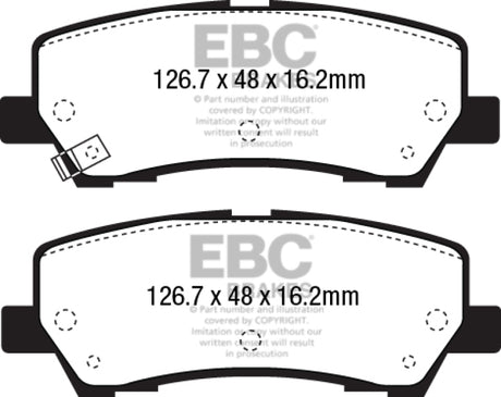 Plaquettes de frein arrière EBC 15+ Ford Mustang 2.3 Turbo Performance Pkg Yellowstuff