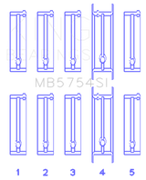 King Engine Bearings Chevrolet 121Ci/Ln2 134Ci Fl O/S 010 (Size +0.50mm) Main Bearing Set