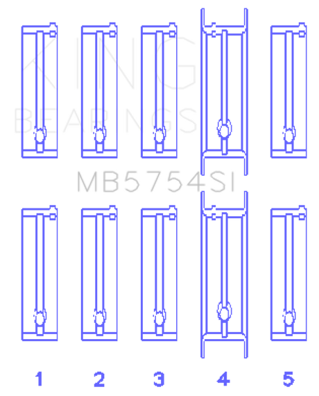 King Engine Bearings ChevrolET 121Ci/Ln2 134Ci Fl O/S 010 (taille +0,50 mm) Ensemble de roulements principaux