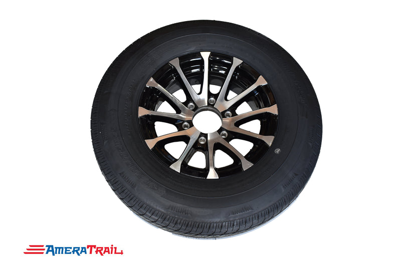225 / 75 R 15 Load Range D - 6 on 5.5" Lug Pattern - 6" Width- 15.5" 6 Lug Avalanche Blk & Silver Rim