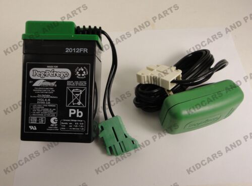 6V 4Ah Battery and Charger Combo for Peg Perego Ride-On Toys (IAKB0509 MECB0037U)