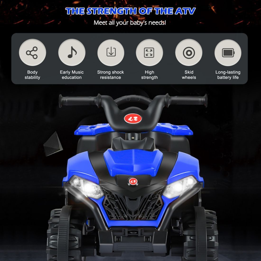 6V Battery-Powered Kids ATV with Forward/Reverse Switch - 4 Wheel Beach Buggy