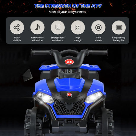 6V Battery-Powered Kids ATV with Forward/Reverse Switch - 4 Wheel Beach Buggy