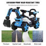 6V Battery-Powered Kids Excavator Tractor with LED Headlight, Helmet, and Rear Box
