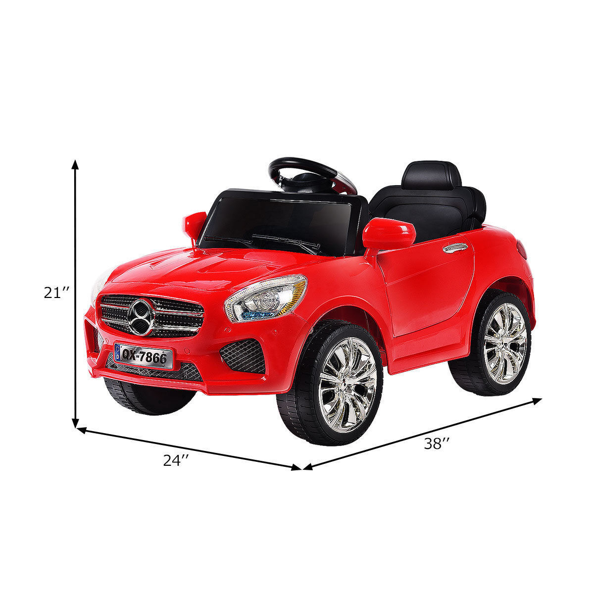 6V Battery Powered Kids Ride On Car with RC Remote Control and LED Lights