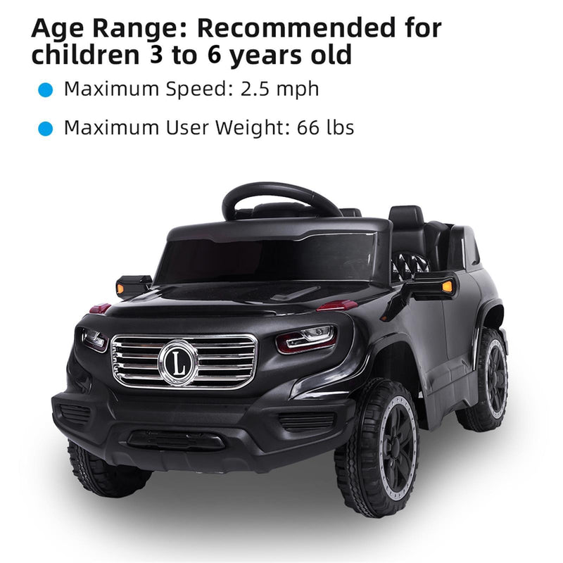 6V Battery-Powered Ride-On Car Truck for Kids with Music, Remote Control, and LED Lights - Perfect Gift for Children