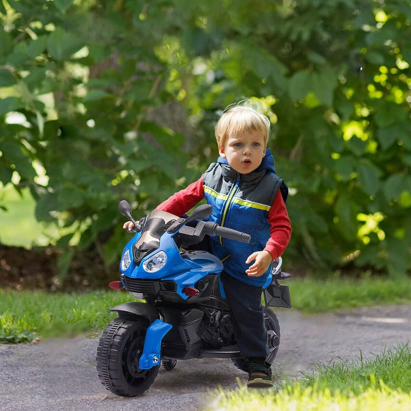 6V Battery Powered Ride-On Motorcycle for Kids with Training Wheels and Headlight