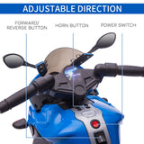 6V Battery Powered Ride-On Motorcycle for Kids with Training Wheels and Headlight