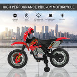 6V Electric Dirt Bike Battery Motorcycle Toy for Kids with Training Wheels