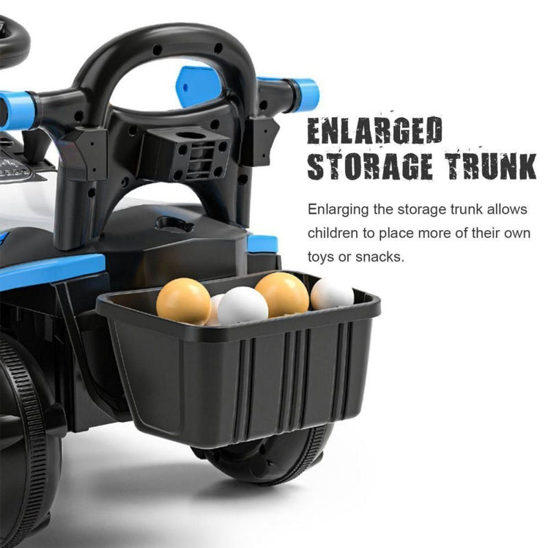 6v Electric Excavator Toy Car with Bluetooth, Helmet, and Rear Features for Kids