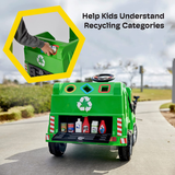 6V Electric Garbage Truck Ride-On Toy with LED Lights for Toddlers