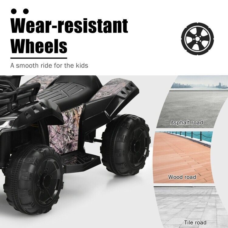 6V Electric Kids ATV Quad Ride On Car with LED Lights, MP3 Player, and Realistic Design - Perfect Gift for Toddlers