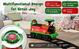 6V Electric Kids Ride On Train with Track & 6 Wheels in Green Color