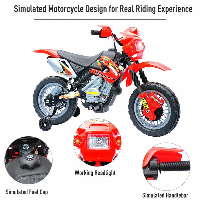 6V Electric Ride-On Dirt Bike for Kids - Outdoor Recreation Motorcycle Toy