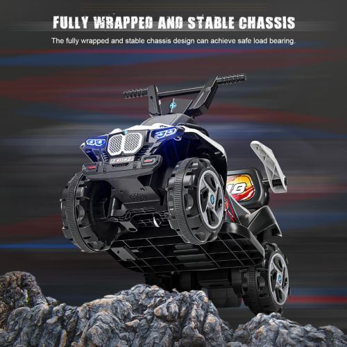 6V Kids Electric ATV 4-Wheeler Car Toy with LED Headlights and Bluetooth Connectivity