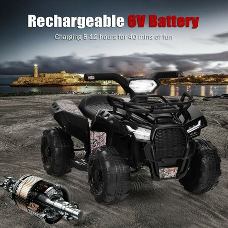 6V Kids Electric ATV Quad with LED Light and MP3 Player