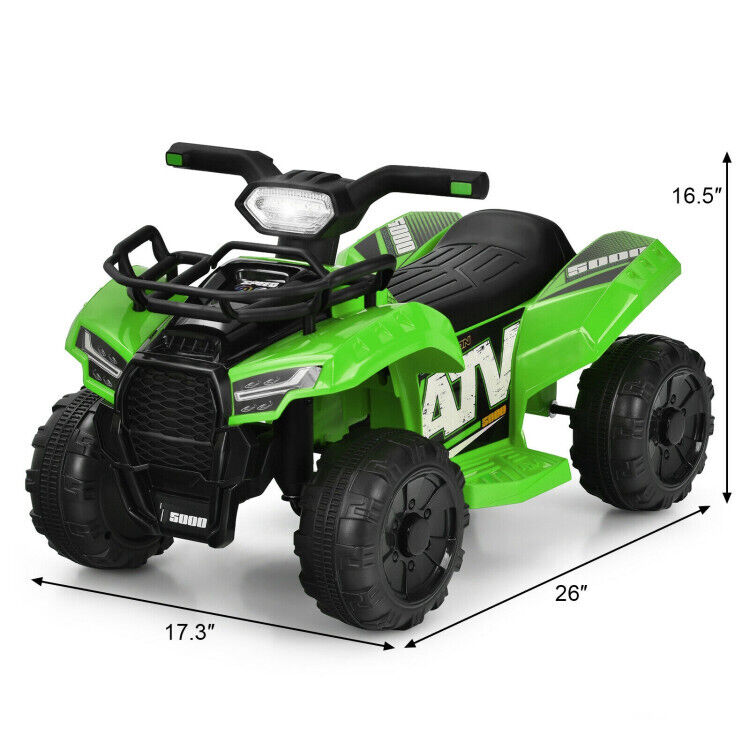 6V Kids Electric ATV Quad with LED Light and MP3 Player