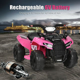 6V Kids Electric ATV Quad with LED Light and MP3 Player