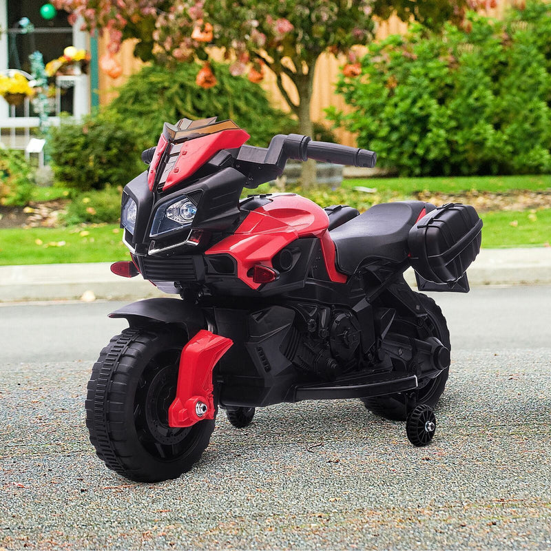 6V Kids Electric Motorcycle Ride-On Car with Training Wheels - Battery Powered Toy
